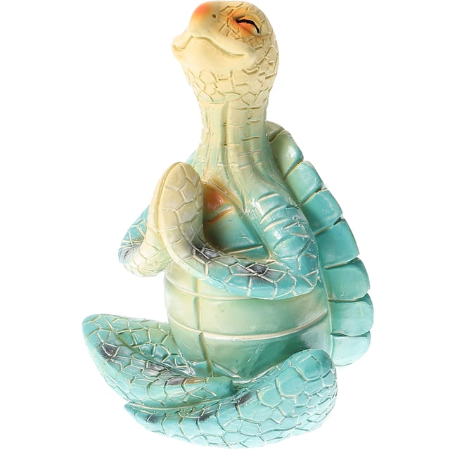 MasteelfCA Cartoon Turtle Craft Yoga Turtle Figurine Exquisite Meditation Turtle Resin Decor Garden Turtle Decoration