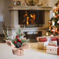 thumbnail image 5 of Christmas Tree 7.48inch Artificial Christmas Trees Mini Christmas Trees Artificial Table Top Little Xmas Decorations with Holiday Ball Ornaments Red Berry Pinecone for Home Party Xmas Decor, 5 of 7