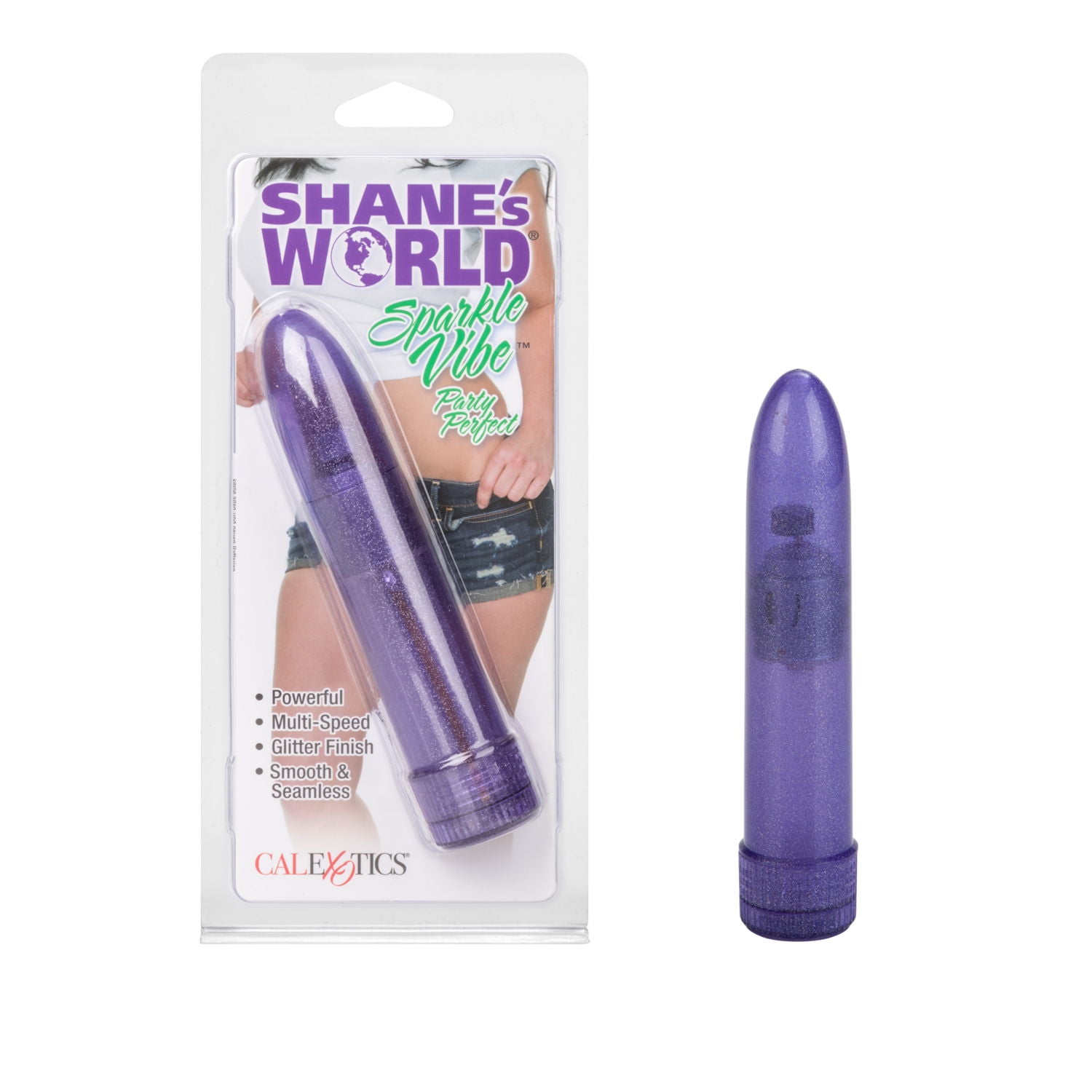 California Exotic Novelties Shane's World Sparkle Multi-Speed Glitter Vibrator, Purple