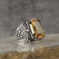 thumbnail image 2 of Roarsilver Sterling Silver Ring-Citrine Stone-Handmade 925k Silver-Gift For Him and Her | 13, 2 of 5