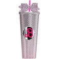 thumbnail image 4 of LANFENG Black Pink Studded Tumbler, Bling Bling Pink Cup, Pink Water Bottle With Straw, Movie Merch, 24oz Double Wall Insulated Tumbler for Women and Men, 4 of 9