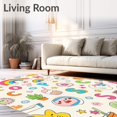 thumbnail image 2 of ODIKA 3'x5' Machine Washable Non-Slip Area Rug, Developmental Language Discovery With Fun Illustrated High Traffic Rug, Pink, 689060, 2 of 7