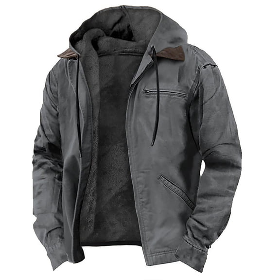 Luwomo Womens Jackets Long Sleeve Hooded Drawstring Youth Zipper Loose Fit Coat Regular Blouses Grey,3XL