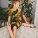 thumbnail image 4 of Fotbe Elegant Gold Leaf Peacock Pijama Estampada de 2 Piezas para Niños – Ropa de Dormir de Manga Corta Cómoda para Niños y Niñas, Camiseta y Shorts de Algodón-Large, 4 of 6