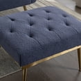 thumbnail image 5 of 36.6" Accent Chair, Single Recliner Armchair with Ottoman and Gold Legs, Tufted Chaise Lounge Chair with Adjustable Backrest, Modern Side Chair Vanity Chair, for Living Room, Bedroom (Navy), 5 of 8