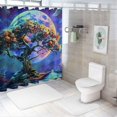 thumbnail image 7 of Orinice Moon Fantasy Art Bathroom Decor Set Colorful Luxurious Graphic Print Polyester Fabric Shower Curtain Set with Hooks 60x72, 7 of 7