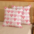 thumbnail image 4 of Valentine''s Day Pillow Covers 18x18 Set of 2, Pink Hearts Throw Pillows Wedding Anniversary Valentine''s Day Decor Cushion Case Decorations for Home Couch Sofa Outdoor, 4 of 6