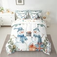 thumbnail image 2 of Manfei Kawaii Snowman Twin Bedding Sets 7-Piece for Kids, Winter Leaf Botanical Bedding Comforter Set, Merry Christmas Reversible Sheet Sets, Super Cozy Room Decor, 2 of 7