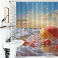 thumbnail image 4 of Juicy Peach Shower Curtain Fabric Bathroom Decor with Hooks, 4 of 8
