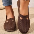 thumbnail image 6 of Miluxas Knit Flats for Women Round Toe Casual Flat Shoes Soft Comfort Lightweight Walking office Mary Jane Shoes Brown 5.5(36), 6 of 7