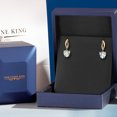 thumbnail image 5 of Gem Stone King 3.81 Ct Heart Shape Sky Blue Topaz G/H Lab Grown Diamond 14K Yellow Gold Earrings, 5 of 6