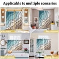 thumbnail image 6 of Teal Blue Ombre Cream Kitchen Curtains 96 Inch Length, Modern Geometric Brown Aesthetic Grommet Top Bedroom Living Room Curtains, Light Filtering Cafe Curtain Drapes 2 Panels Set 104''x96'', 6 of 9