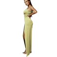 thumbnail image 3 of KaLI_store Women's Formal Dresses Women's Deep V Neck Split Party Formal Bridesmaid Maxi Dress Gold,L, 3 of 5