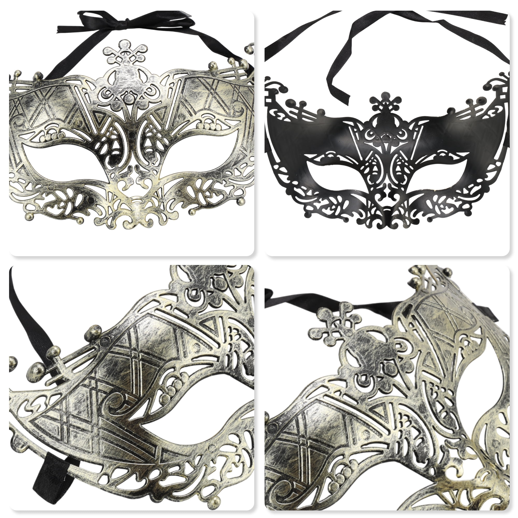 Unique Bargains 1 Pack Elegant Half-face Party Mask Gold Pattern 4