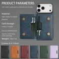 thumbnail image 6 of 2 In 1 Case for iPhone 17 Pro Max with Kickstand, Detachable Magnetic PU Leather Wallet Case with Card Holder Slots Kickstand Protective Phone Cover Men Women for iPhone 17 Pro Max - Blue, 6 of 7
