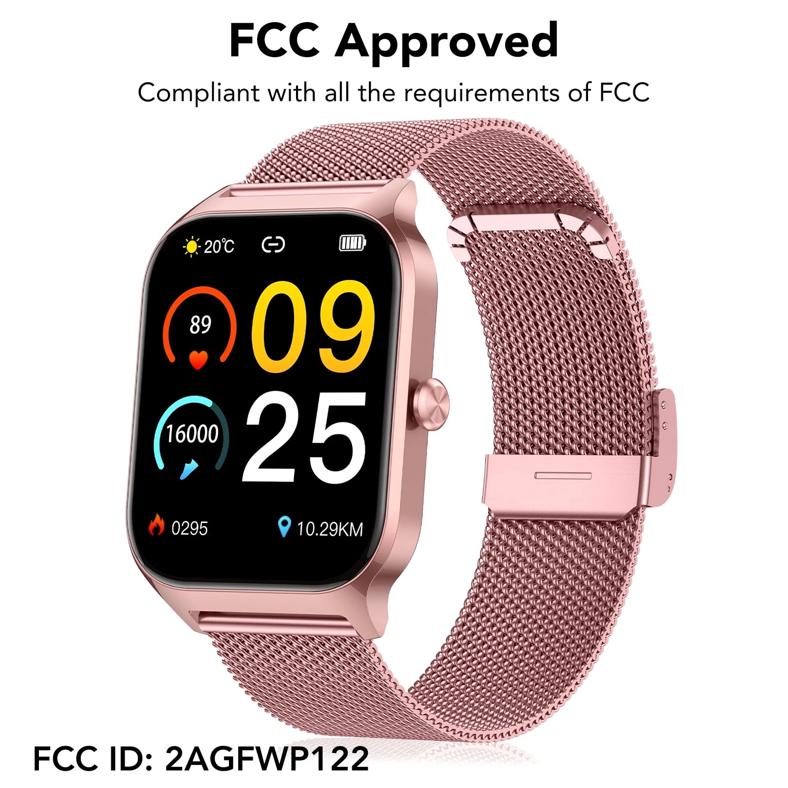 Smart Watch Fits for Android and IPhone, 1.85 inch Fitness Tracker, Men Women's Smartwatch with Answer/Make Calls/120+ Sports Modes/Message Reminder, IP68 Waterproof, for Gift Rose