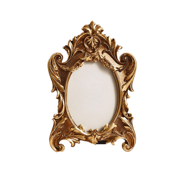 Niceminiwall Classical Golden Ornamental Oval Photo Frame with Random Insert Paper 4*6inch