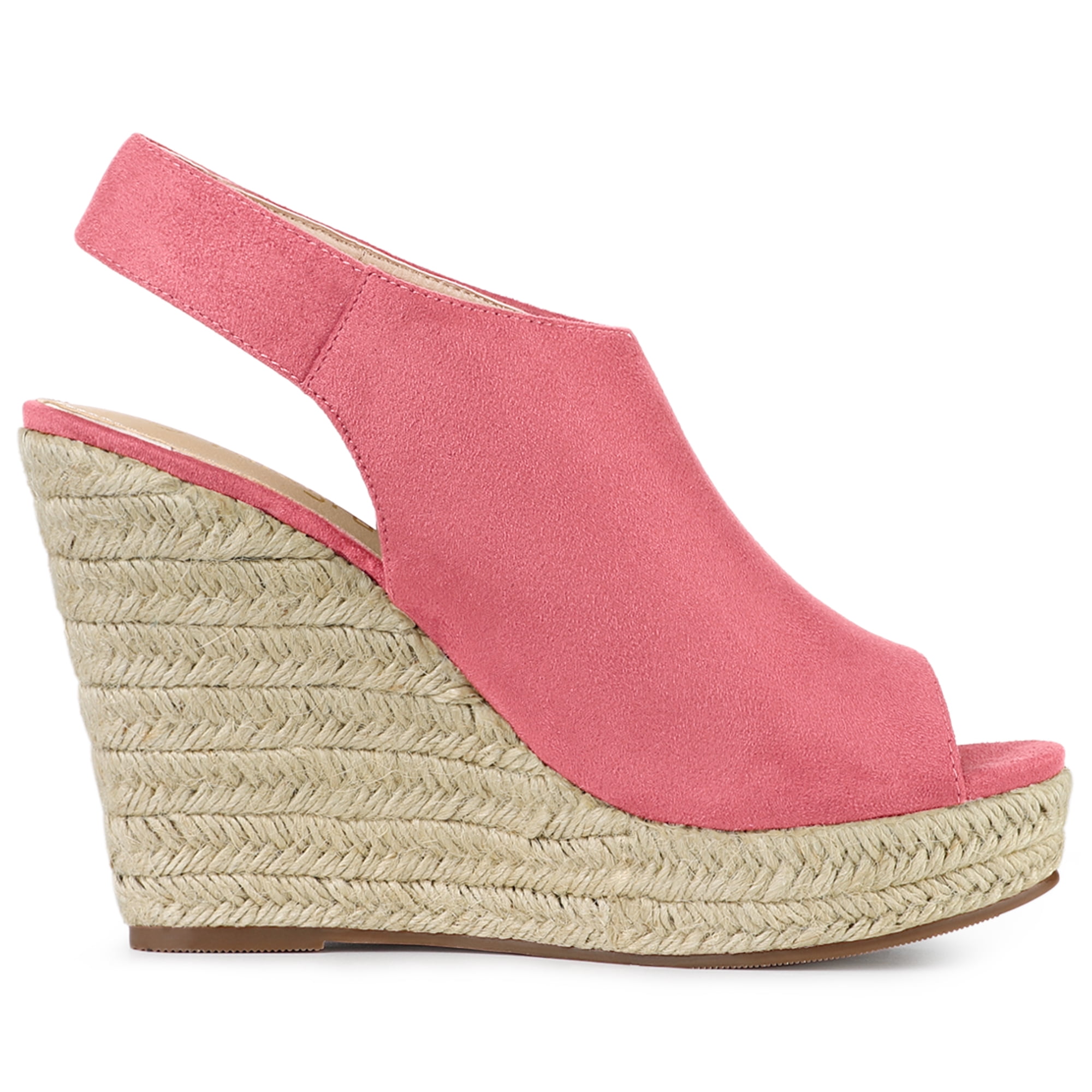 DARING DIVA Slingback Platform Wedges Heel Espadrille Wedge Sandals Watermelon Red 6