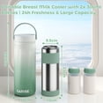 thumbnail image 5 of MAROUTE Portable Breast Milk Cooler, 24hr 360° Cooling, 2x10oz BPA-Free 316 Steel Bottles, for Travel & Work, 5 of 8