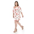 thumbnail image 2 of Vestido floral con manga bombacha Roman Fashion /Tallas Extras, 0900 (Flor rosa) rosa 42, 2 of 5