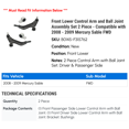 thumbnail image 2 of Front Lower Control Arm and Ball Joint Assembly Set 2 Piece - Compatible with 2008 - 2009 Mercury Sable FWD, 2 of 2