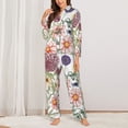 thumbnail image 2 of Xecao Autumn Garden Print Women Pajamas Set Soft Sleepwear Pjs long Sleeve Button Down Nightwear with Long Pants, 2 of 6