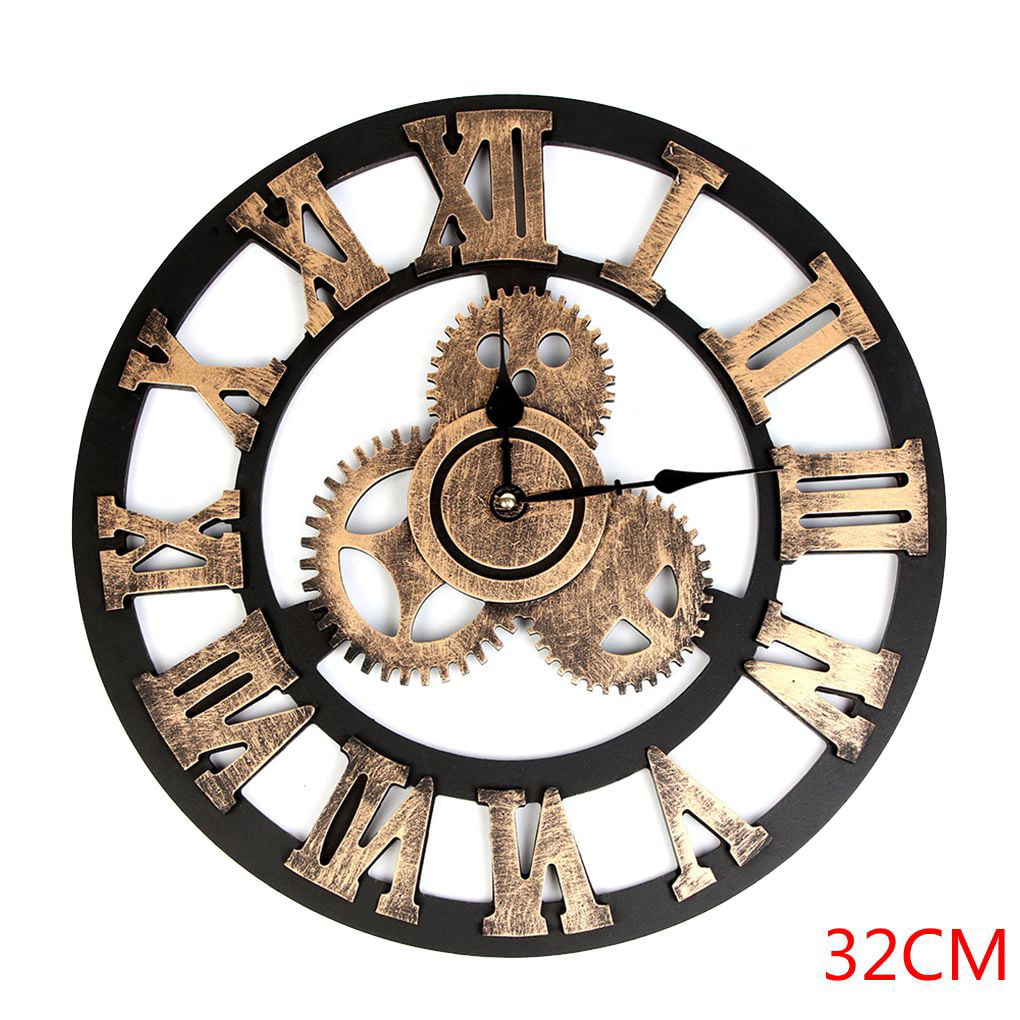 High Quality Luxury Silent Crystal Metal Wall Clock Home Art Decor Diameter 32cm 