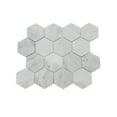 thumbnail image 1 of FixtureDisplays® 13.58 x 11.41" Carrara White Marble Tiles 15975, 1 of 6