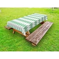 thumbnail image 1 of Mint Outdoor Tablecloth, Chevron Pattern Horizontal Zigzag Twisty Turns Modern Aztec Folk Inspirations, Decorative Washable Fabric Picnic Tablecloth, 58 X 120 Inches, White Jade Green, by Ambesonne, 1 of 2