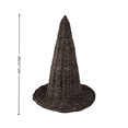 thumbnail image 3 of sruoe Halloween Woven Witch Hat Figurine, Rustic Wicker Style Tabletop Ornament, Gothic Fall Accent Decor, Halloween Home Decoration, Halloween Party Decor for Mantel，Coffee Table，Entryway, 3 of 7