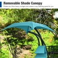 thumbnail image 4 of Costway Patio Hanging Lounge Chaise Hammock Chair  Removable Canopy Turquoise, 4 of 7