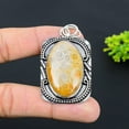 thumbnail image 2 of Natural Fossil"Coral Gemstone Handmade 925 Sterling Silver Pendant 2.36", 2 of 2