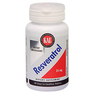 Resvératrol 25 mg par Kal - 60 comprimés