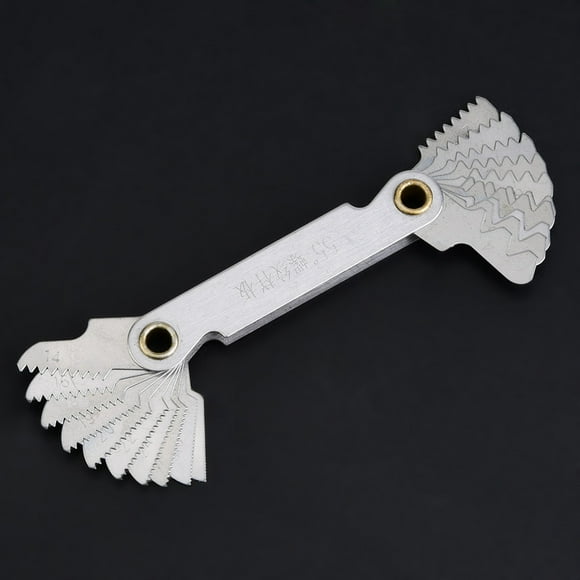 Thread Pitch Gauge, Imperial 55 Degree Screw Measuring Thread Pitch Gauge Bolt Size Finder Screw Thread Gauge Stainless Steel Thread Gauges for Industrial Measurement
