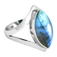 thumbnail image 3 of 925 Sterling Silver Ring Natural Labradorite Handmade Jewelry, 3 of 10