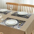 thumbnail image 3 of Gold Black Checkered Pattern Summer Placemats Table Placemats Set Of 4-Linen Kitchen Washable Placemats Table Mats 11.8"x17.7" Non-Slip Heat Resistant, 3 of 6