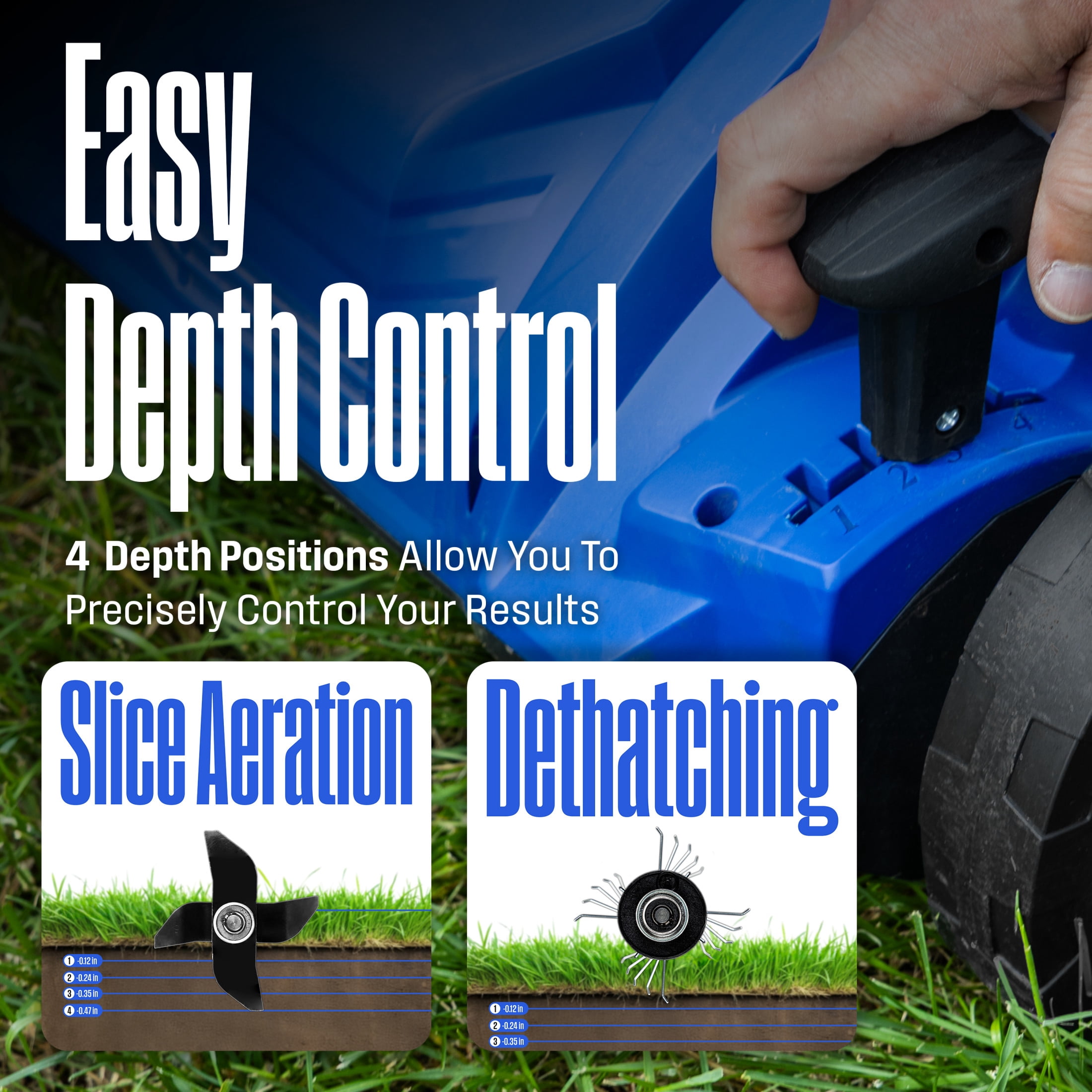 Westinghouse W13ADAC 13-Inch 12 Amp 2-in-1 Corded Electric Dethatcher and Aerator with 8 Gallon Thatch Collection Bag, 4-Position Depth Adjustment, Foldable Handle