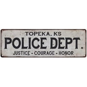 TOPEKA, KS POLICE DEPT. Home Decor Metal Sign Gift 6x18 206180012205