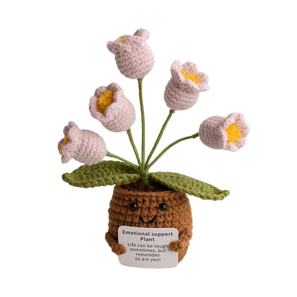 Mini Maceta De Ganchillo Positiva Ganchillo Del Valle Con Tarjetas Positivas Maceta De Ganchillo Inspiradora Decoración Juguete De Ganchillo Positivo