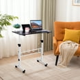 thumbnail image 1 of Adjustable Height Mobile Standing Desk, Portable Laptop Desk with Wheels, Small Rolling Computer Table, Height Range 31''–43'' for Home Office & Classroom, 1 of 6