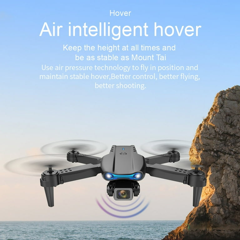 Drone pliable E99 avec caméra - Comprend un sac de rangement et 3