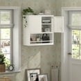 thumbnail image 3 of Garage Wall Cabinet with Locking Doors and Adjustable Shelf, Metal Wall Cabinet, Floating Upper Storage Cabinet (White), 3 of 8