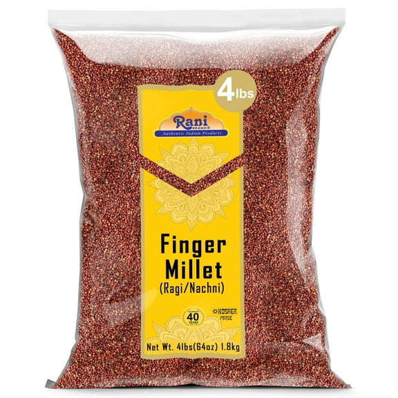 Rani Ragi Finger Millet (Eleusine Coracana) Whole Ancient Grain Seeds 4lbs (64oz) 1.81kg Bulk ~ All Natural | Gluten Friendly | NON-GMO | Kosher | Vegan | Indian Origin |