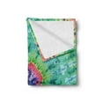 thumbnail image 2 of Marble Print Soft Flannel Fleece Throw Blanket, Distressed Background Pleating Gradient Brushed Stone Styled Effect Image, Cozy Plush for Indoor and Outdoor Use, 60" x 80", Green Pink, by Ambesonne, 2 of 5
