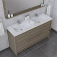 thumbnail image 6 of Alya Bath Sortino 60" Wood Double Bathroom Vanity with Acrylic Sink in Gray, 6 of 7