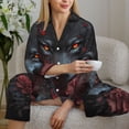 thumbnail image 6 of Sikiie Rose Full Moon Black Wolf Women's Long-Sleeve Shirt and Full-Length Bottom Pajama Set (s-xxl)-Large, 6 of 7
