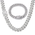 thumbnail image 5 of Cadena cubana jinwen collar pulsera para hombre Plata, 5 of 5
