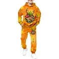 thumbnail image 2 of YMNXA Big Kids Boys Christmas Outfits Two Piece Long Sleeve Reindeer Print Hoodies And Jogger Pants Stylish Soft Sets For Daily Wear Orange 2-3 Years, 2 of 7