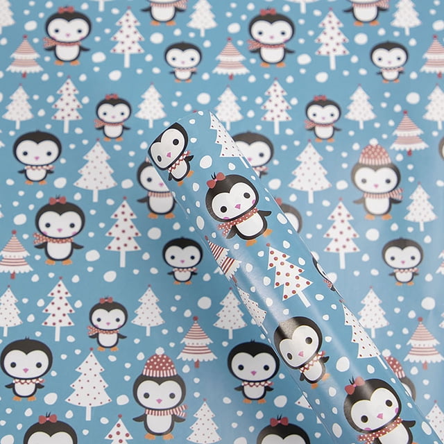 1PCs ( 70cmX50cm, 4.11 Square Feet)Single-sided Christmas Wrapping Paper, Classic Santa Claus And Other Patterns