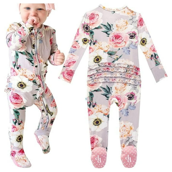 Pijama elegante de viscosa con forma de cacahuete para bebé, bambú, para niña de 0 a 3 m
